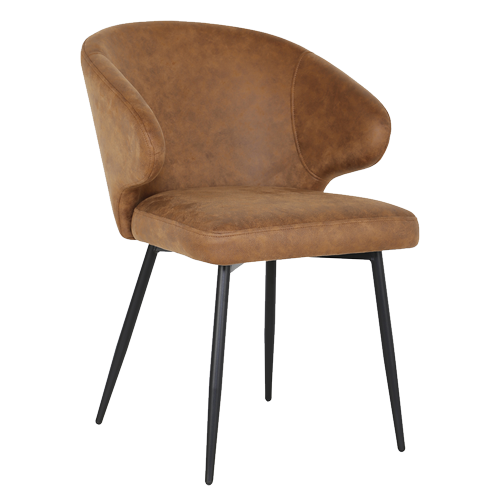 Eetkamerstoel Pete - Microleder Cognac